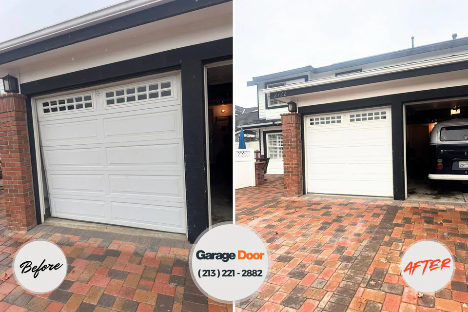 Before and after: garage door opener repair Seven Points, TX